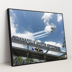 IMS — Indianapolis 500 US Air Force Flyover by Joe Skibinski - Black Frame Stretchiez