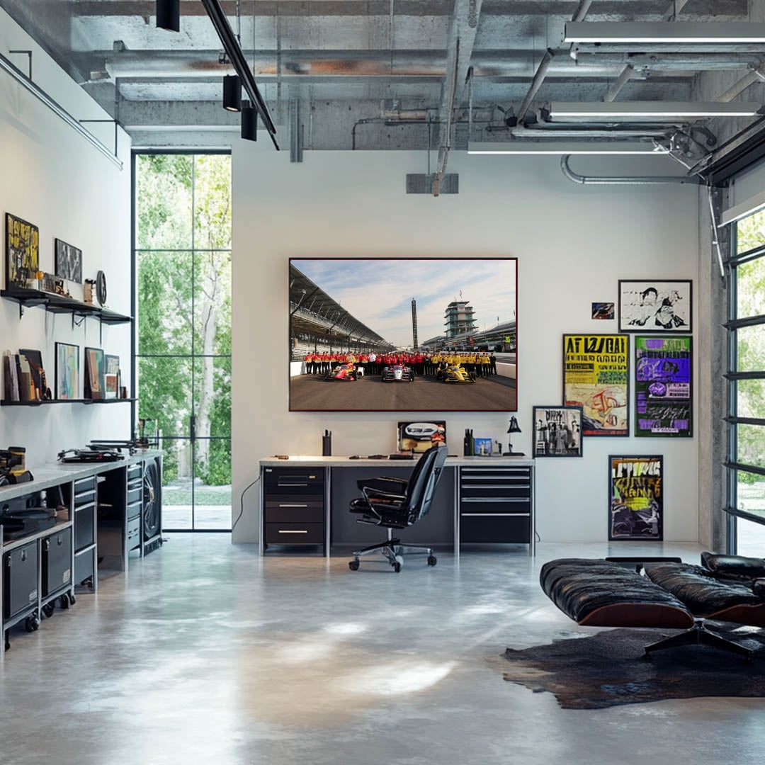 INDY 500 Team Lineup at Indianapolis Motor Speedway by Chris Owens - Old School Room