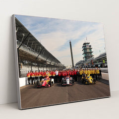 INDY 500 Team Lineup at Indianapolis Motor Speedway by Chris Owens - Silver Frame Stretchiez