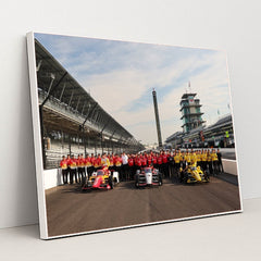 INDY 500 Team Lineup at Indianapolis Motor Speedway by Chris Owens - White Frame Stretchiez