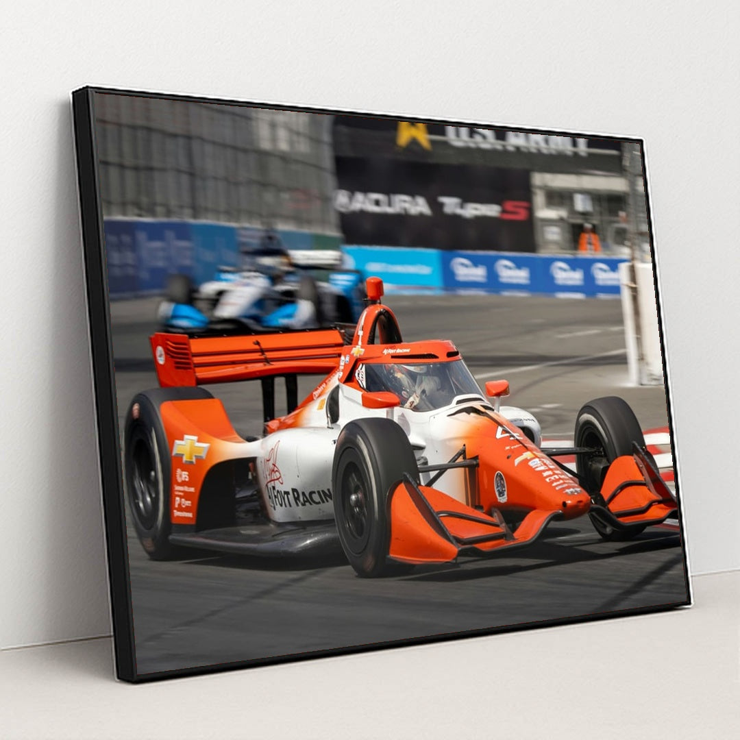 IndyCar Street Circuit Attack by Charles Causse - Black Frame Stretchiez