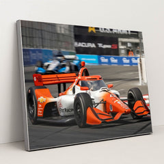 IndyCar Street Circuit Attack by Charles Causse - Silver Frame Stretchiez