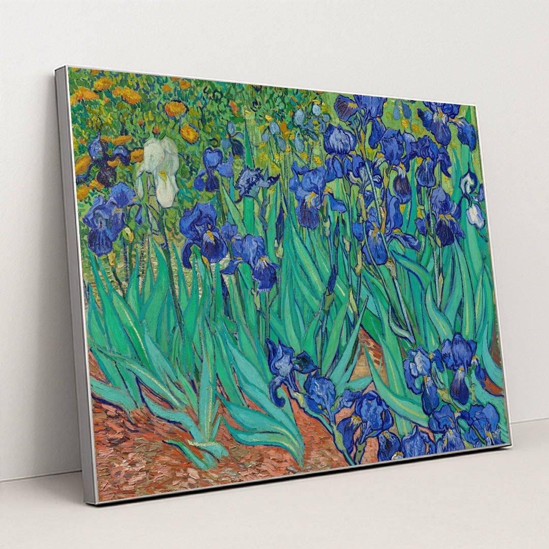 Irises (1889) by Vincent Van Gogh - Silver Frame Stretchiez