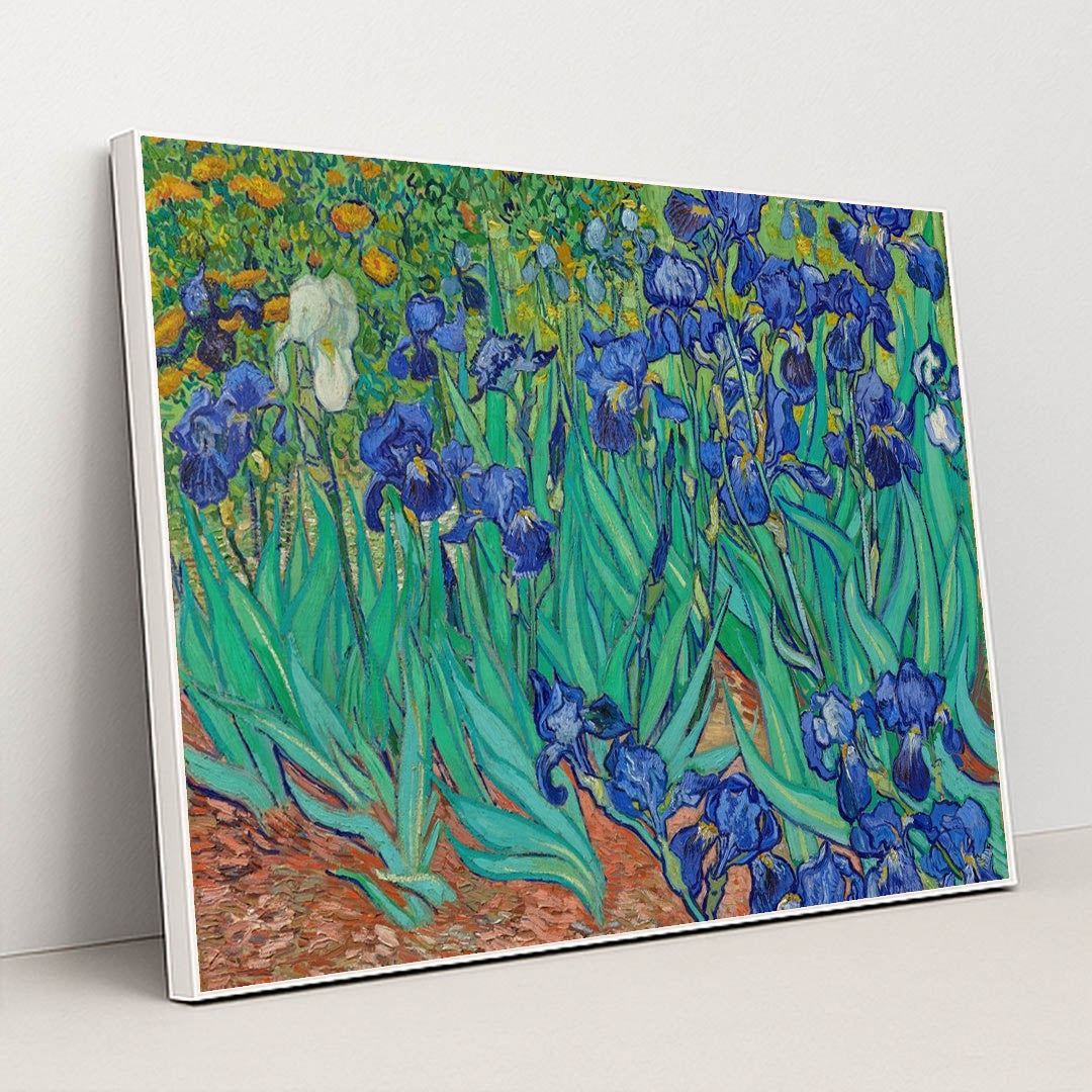 Irises (1889) by Vincent Van Gogh - White Frame Stretchiez