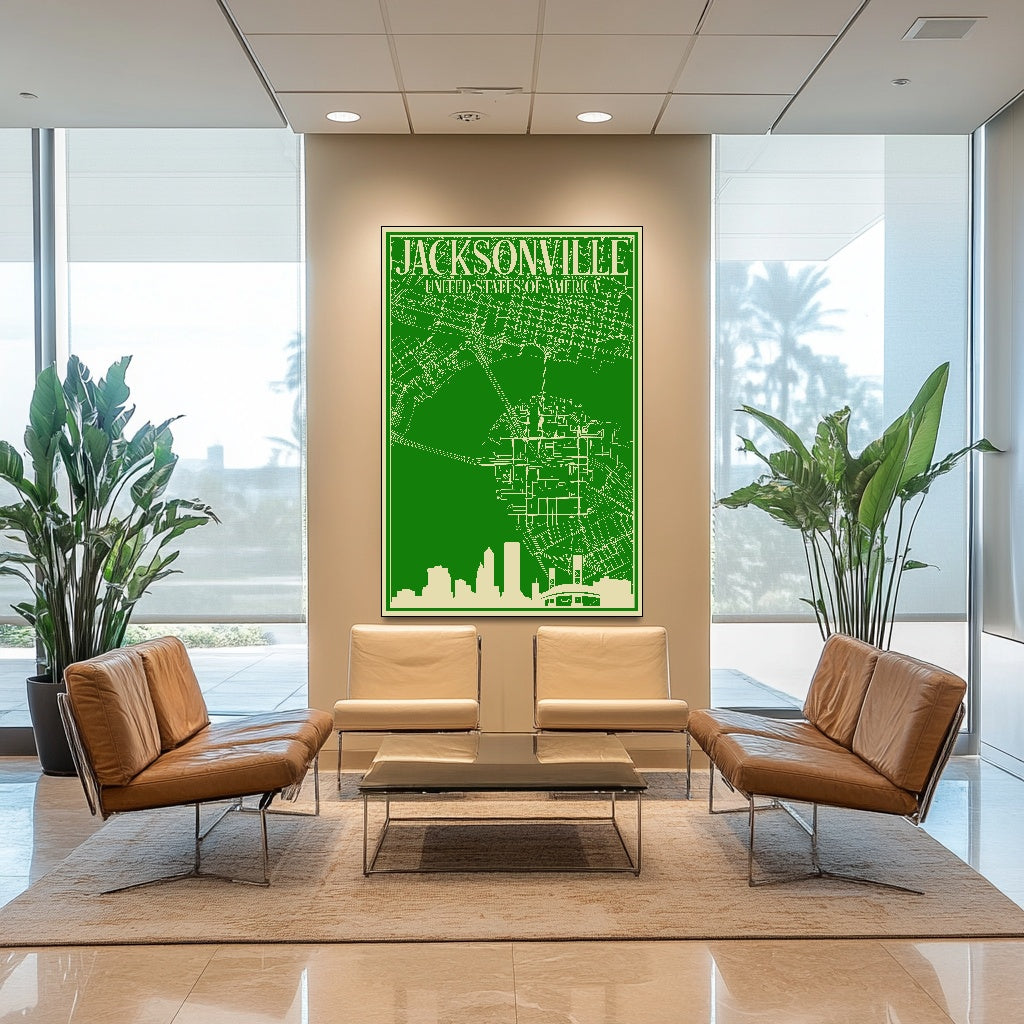 Blueprint of Jacksonville's Urban Landscape by Anonymous - Mockup 1