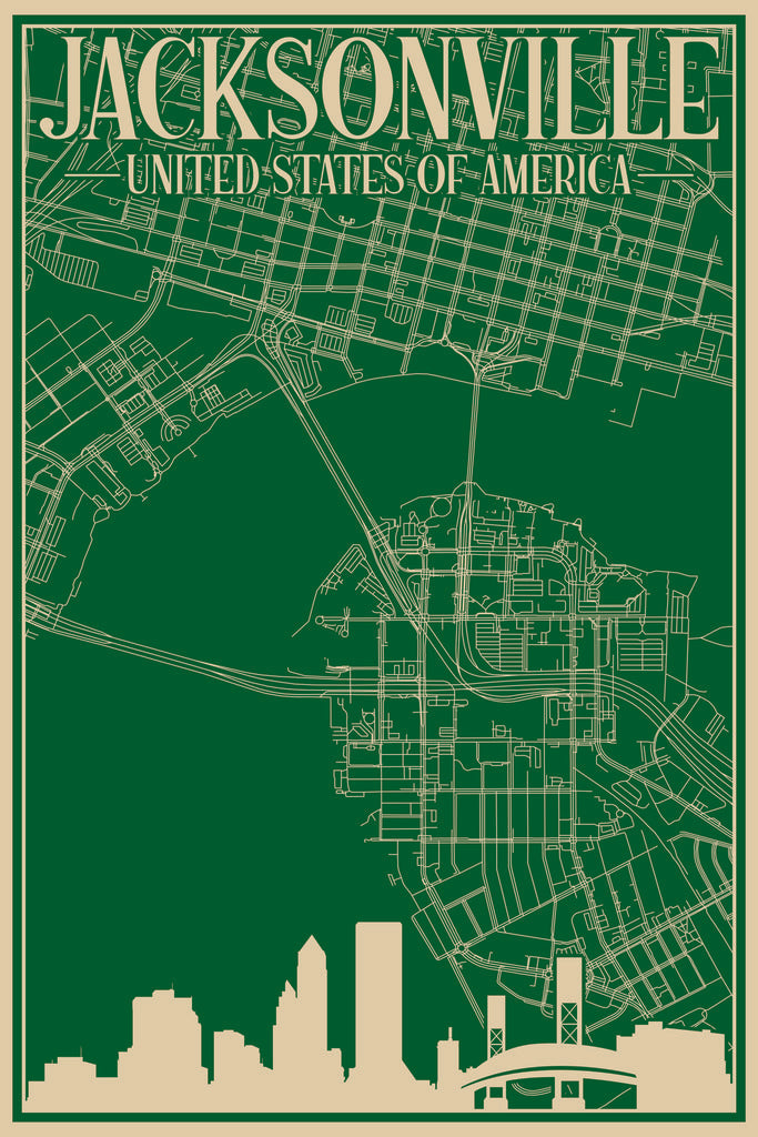 Blueprint of Jacksonville's Urban Landscape by Anonymous