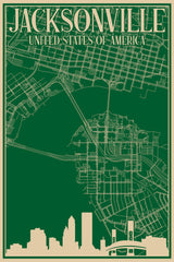 Blueprint of Jacksonville's Urban Landscape by Anonymous
