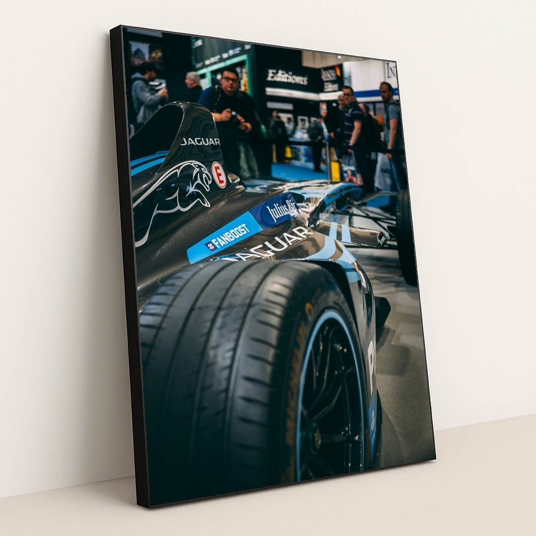 Jaguar Formula E Show Car by Matt Seymour - Black Frame Stretchiez
