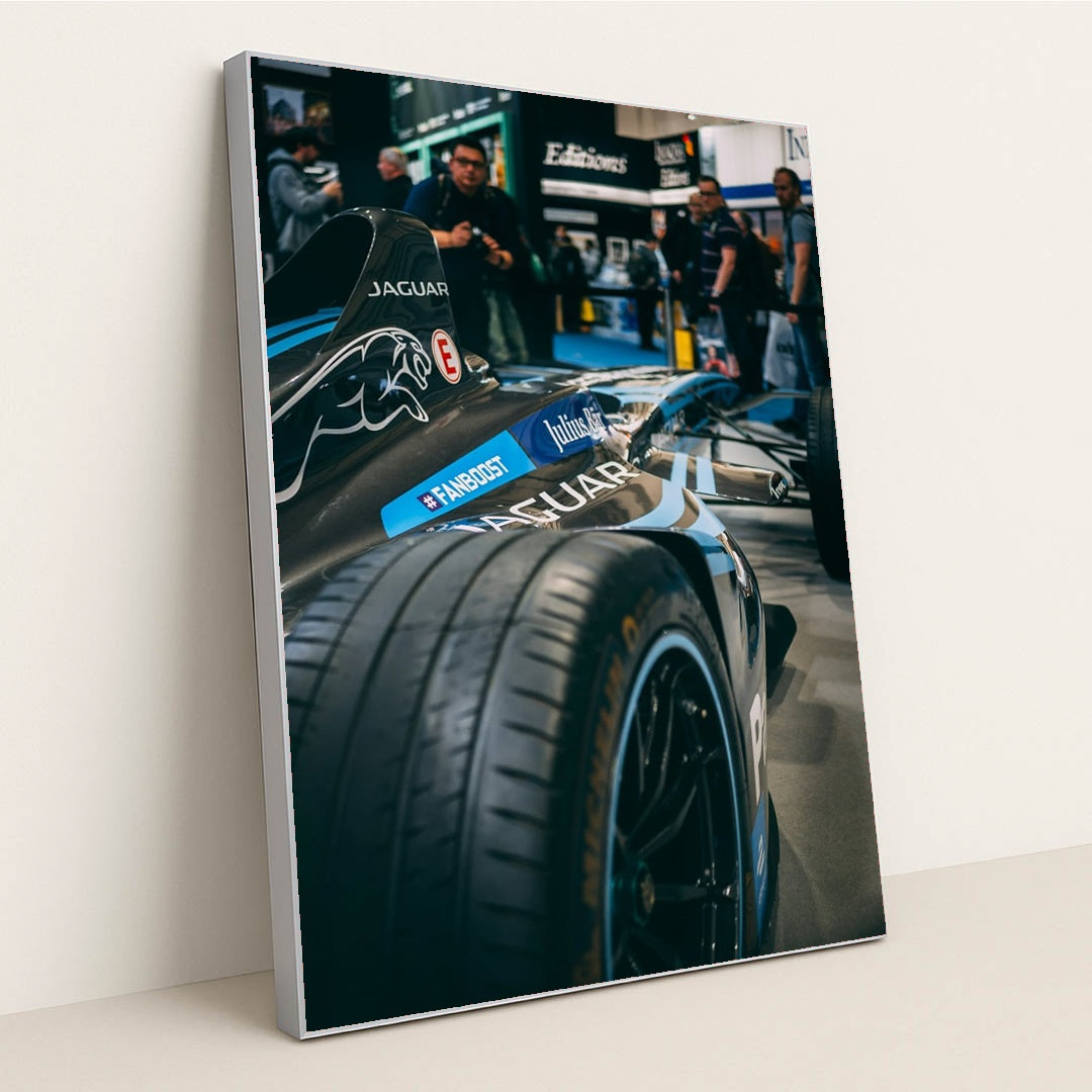 Jaguar Formula E Show Car by Matt Seymour - Silver Frame Stretchiez