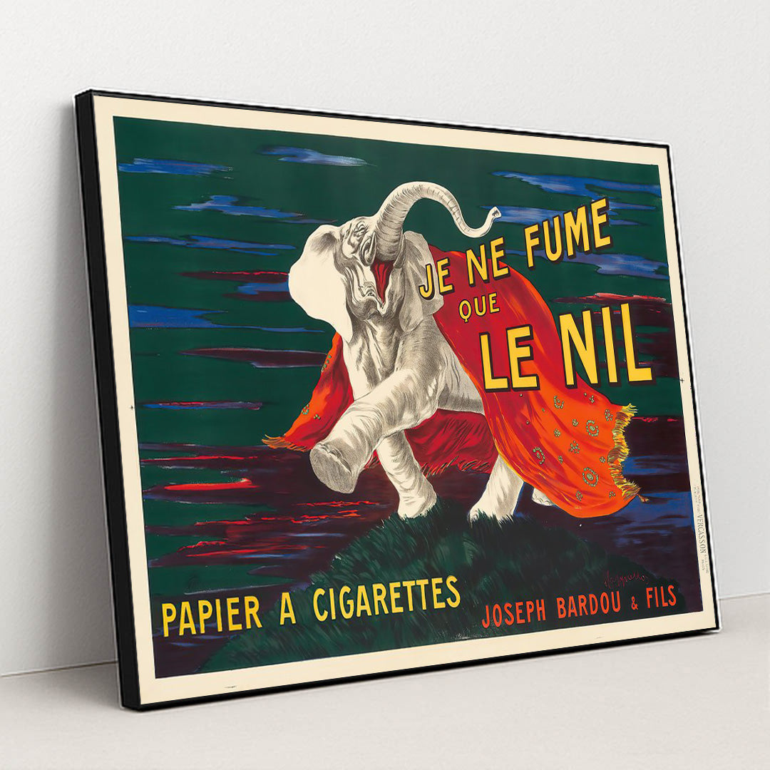 Je Ne Fume Que Le Nil (1912) by Leonetto Cappiello - Black Frame Stretchiez