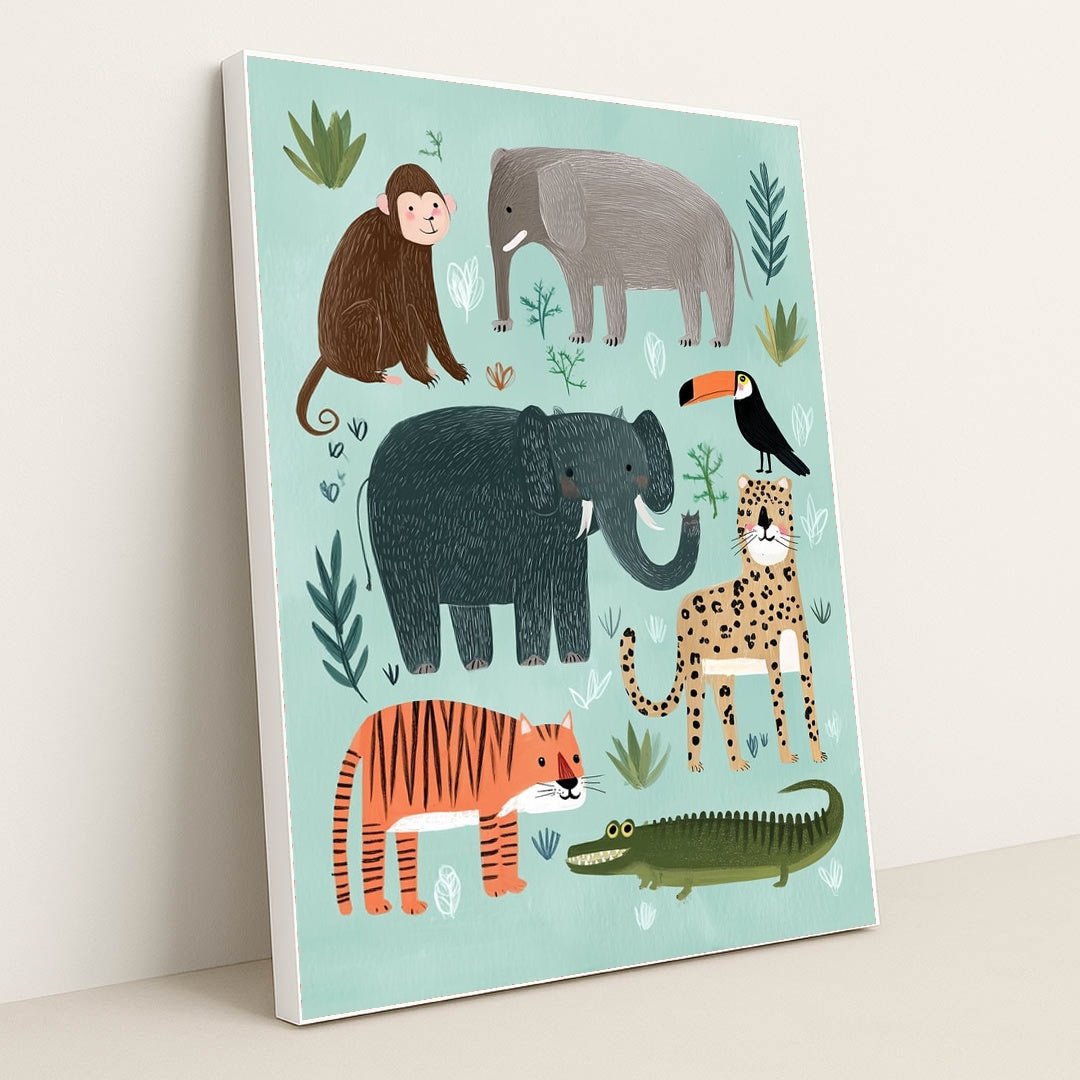 Jungle Jamboree by Melissa King - White Frame Stretchiez