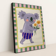 Koala's Floral Delivery by Melissa King - Black Frame Stretchiez