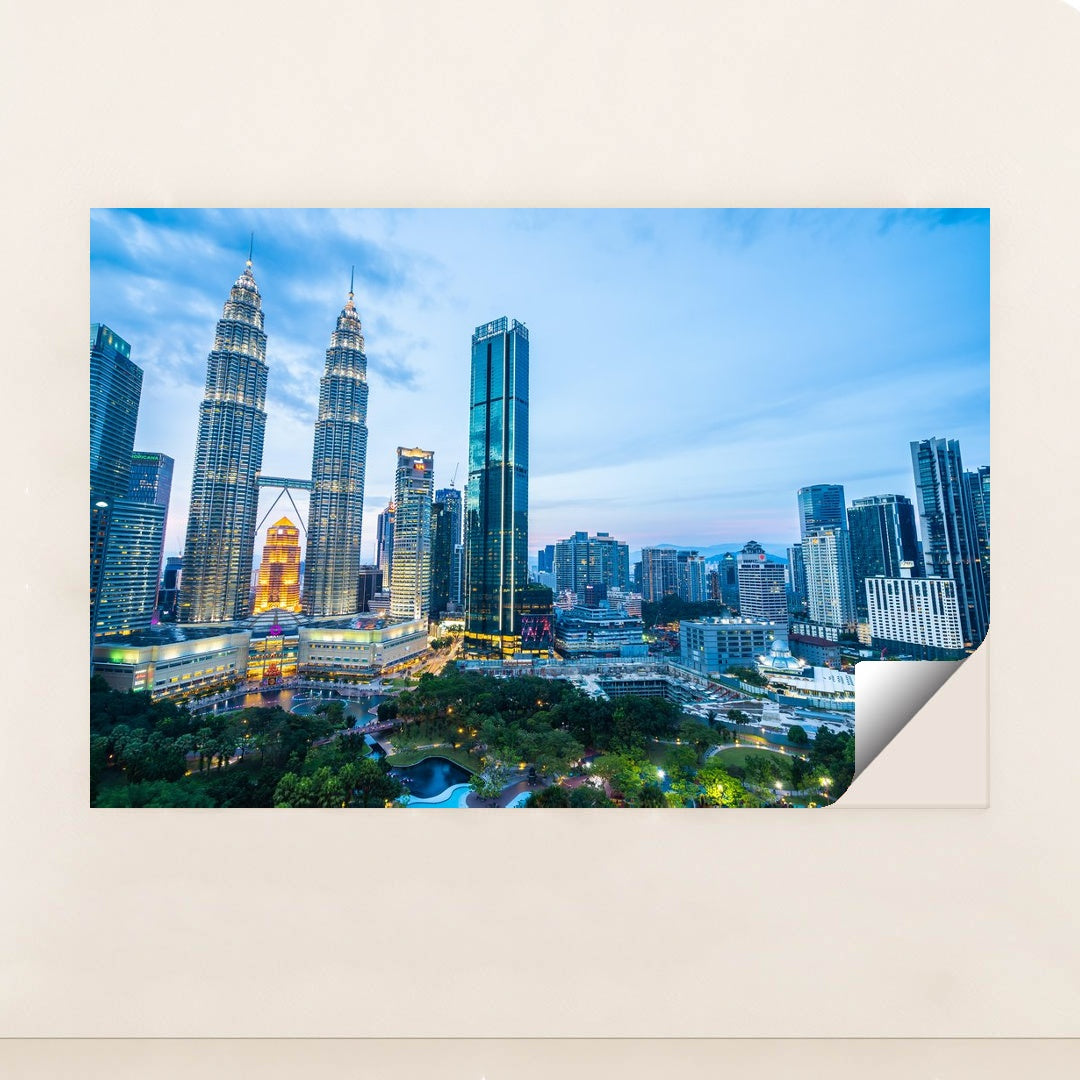 Stunning Kuala Lumpur Skyline: Nighttime Urban Architecture by Anonymous - Peeliez
