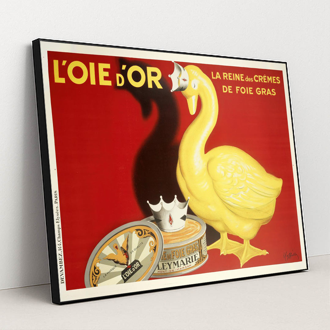 L’Oie d’Or by Leonetto Cappiello - Black Frame Stretchiez