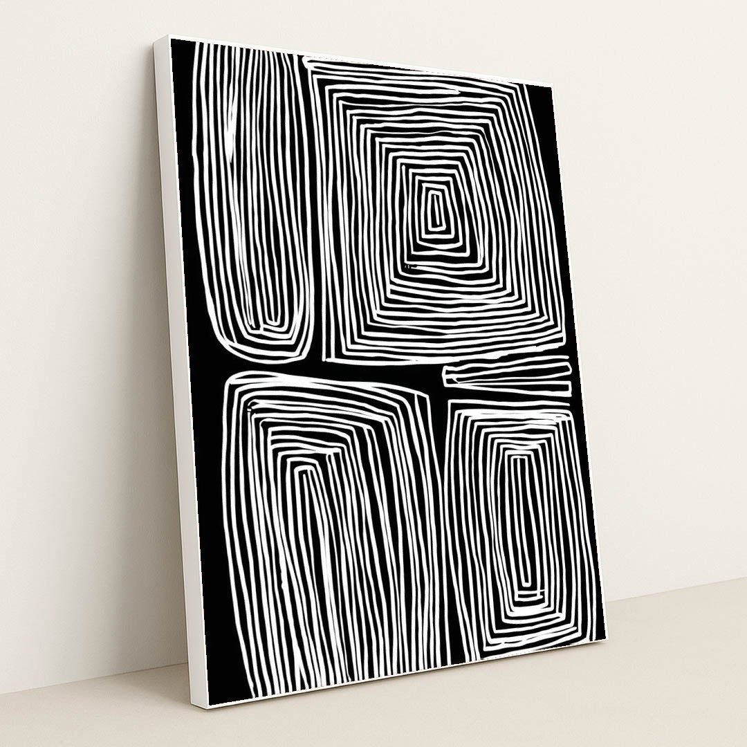 Labyrinth Field by Wall Gusto™ - White Frame Stretchiez