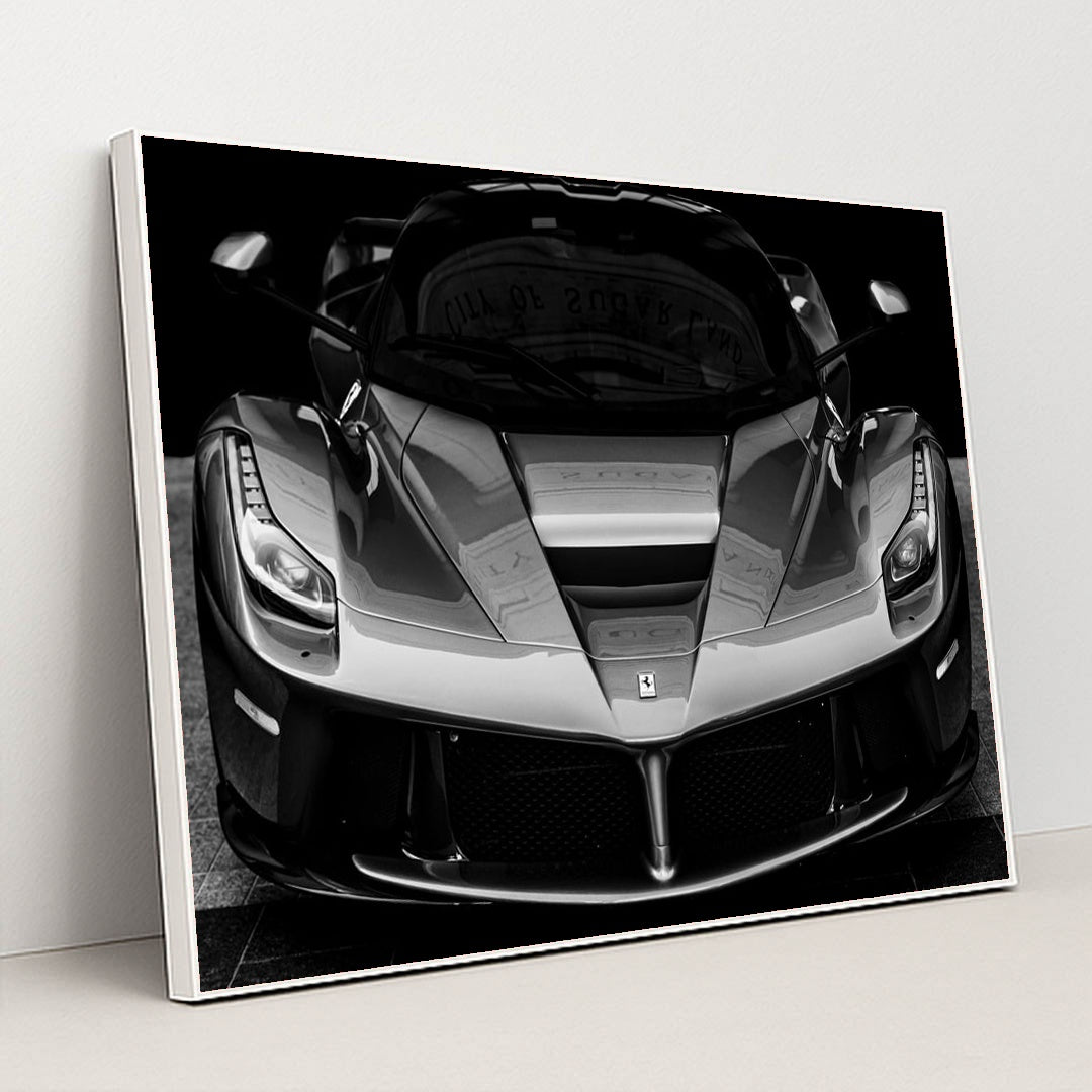 LaFerrari in Monochrome by Adrian Newell - White Frame Stretchiez