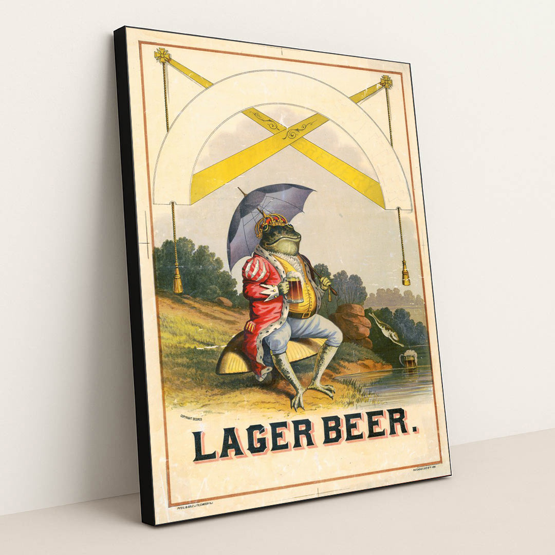 Lager beer (1880) by Pfeil & Goltz - Black Frame Stretchiez