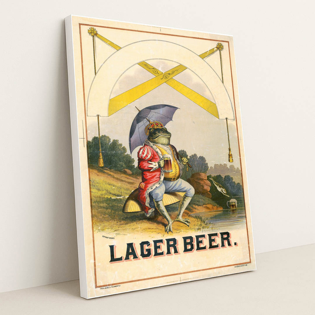 Lager beer (1880) by Pfeil & Goltz - White Frame Stretchiez