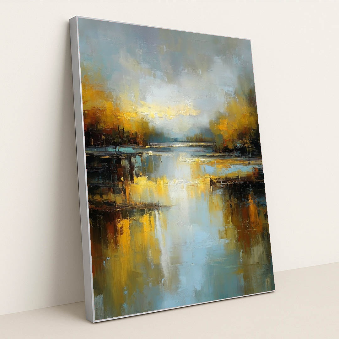 Lakeside Radiance by Damian Chan - Silver Frame Stretchiez