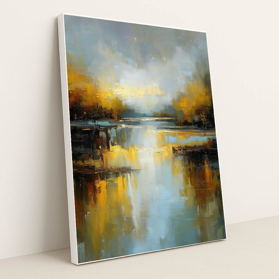 Lakeside Radiance by Damian Chan - White Frame Stretchiez