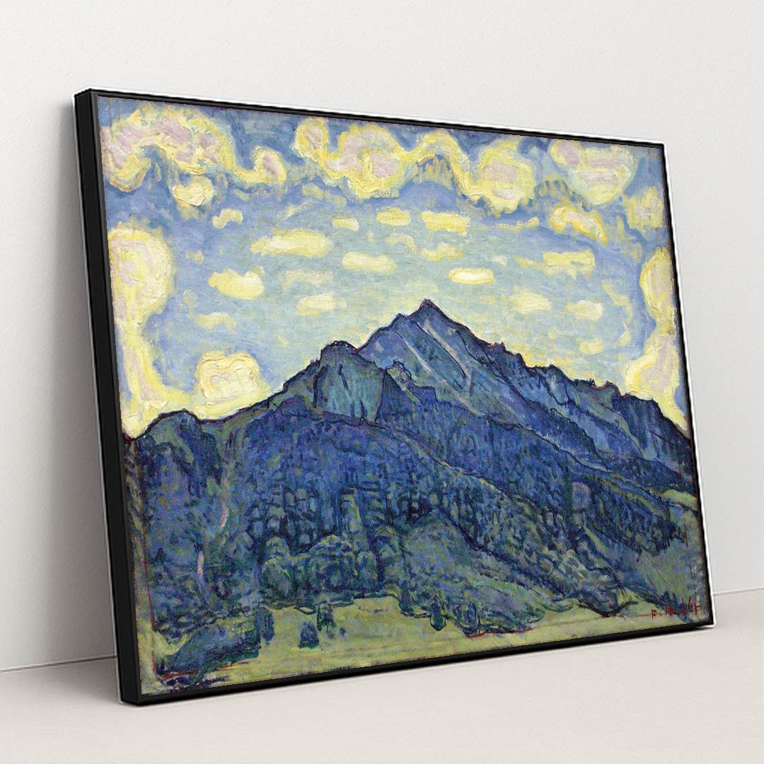 Landschaft in den Schweizer Alpen by Ferdinand Hodler - Black Frame Stretchiez