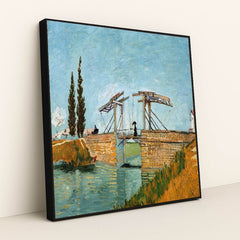 Langlois Bridge at Arles (1888) by Vincent van Gogh - Black Frame Stretchiez