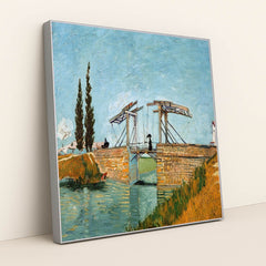 Langlois Bridge at Arles (1888) by Vincent van Gogh - Silver Frame Stretchiez