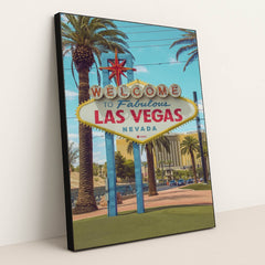 Welcome to Fabulous Las Vegas Sign by Dimitri Baret - Black Frame Stretchiez