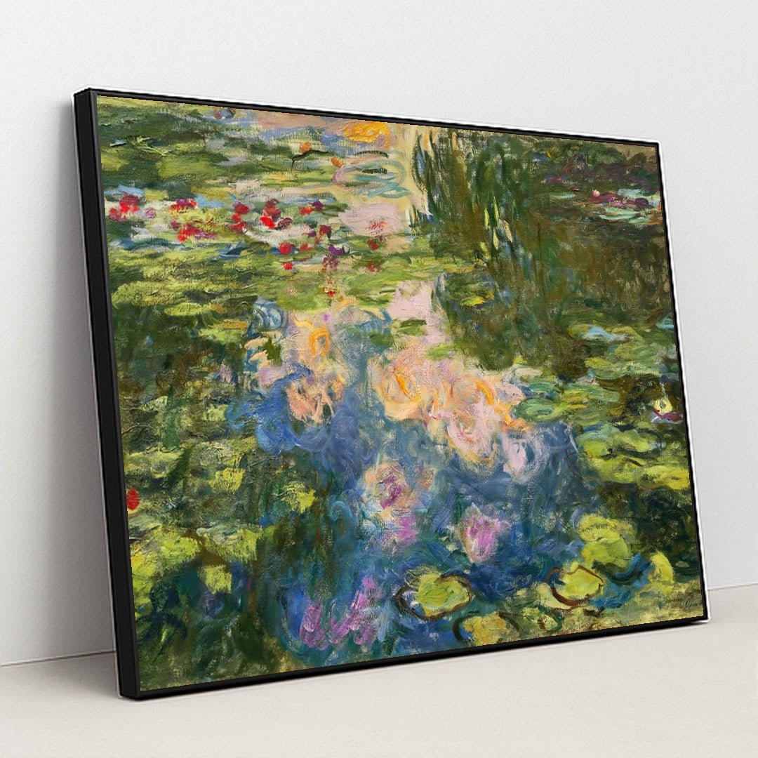 Le Bassin aux nymphéas (1917-19) by Claude Monet - Black Frame Stretchiez