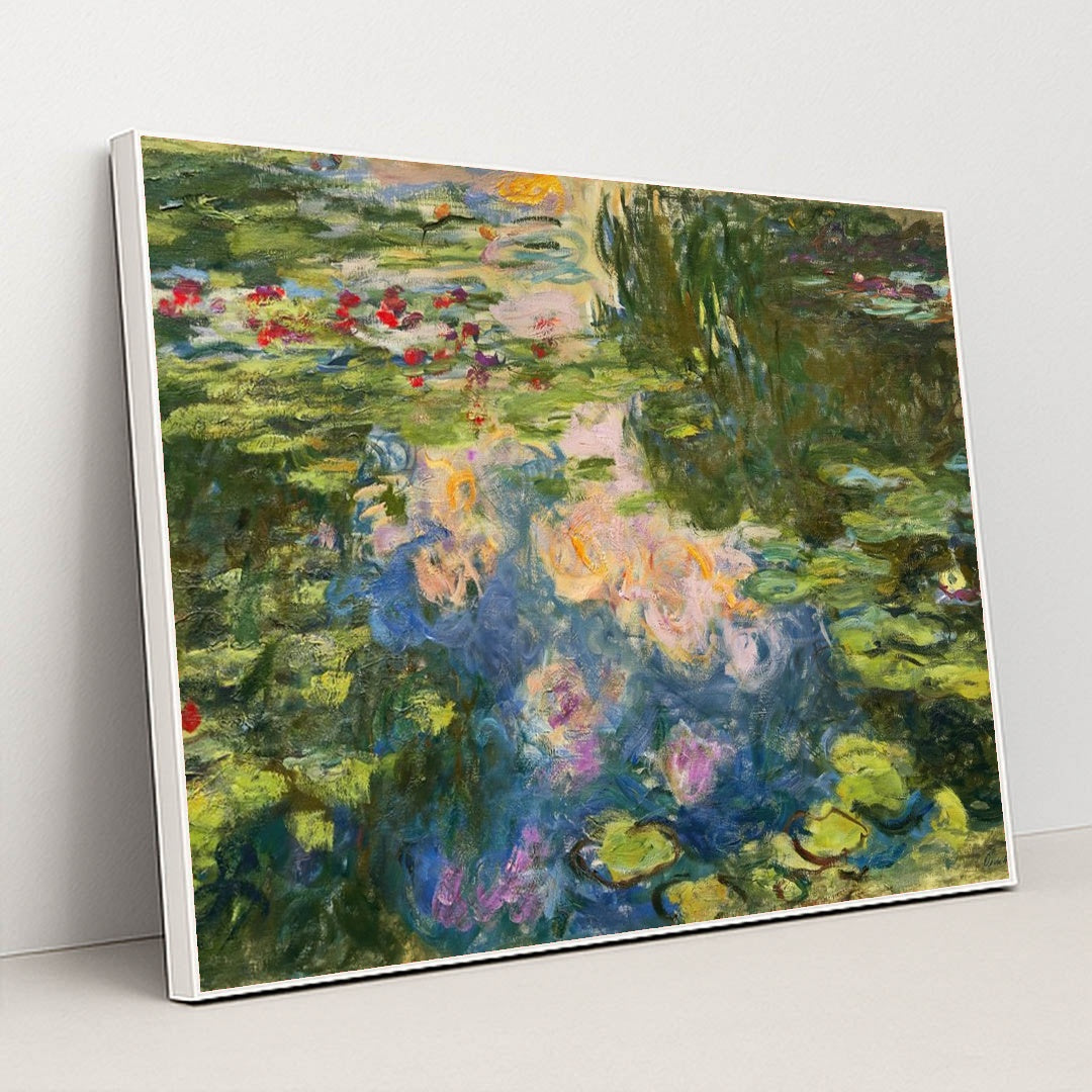 Le Bassin aux nymphéas (1917-19) by Claude Monet - White Frame Stretchiez