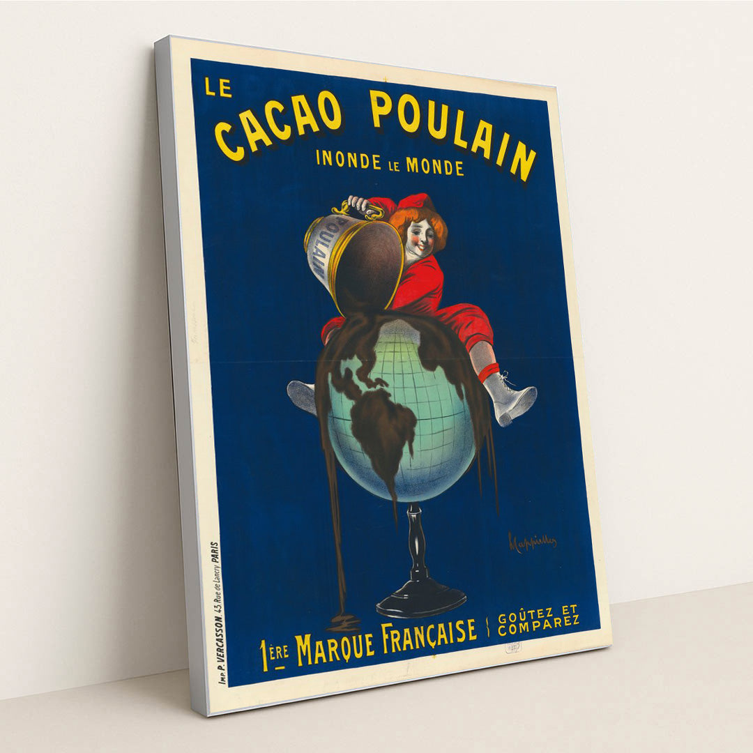Le Cacao Poulain (1911) by Leonetto Cappiello - Silver Frame Stretchiez