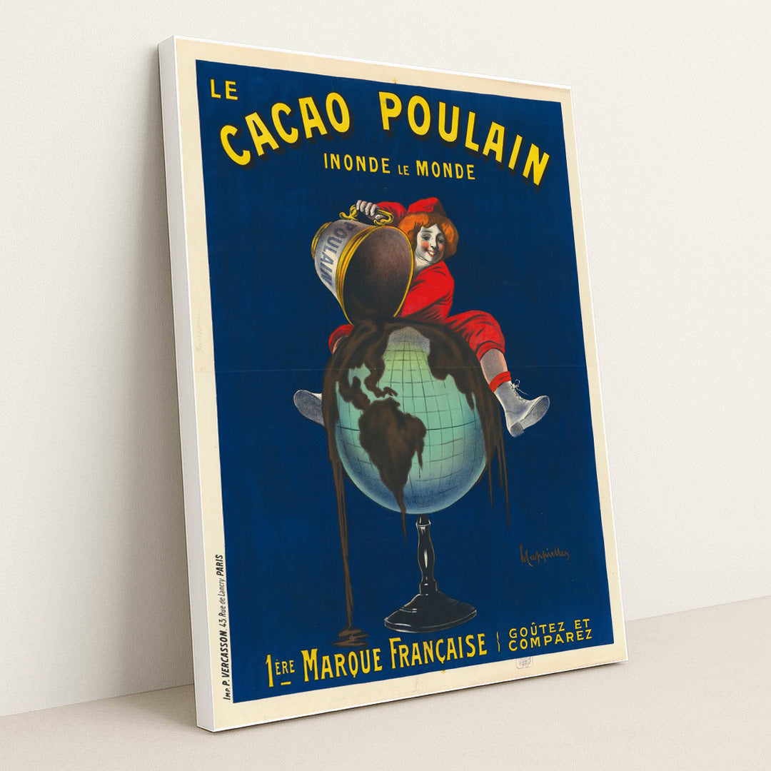Le Cacao Poulain (1911) by Leonetto Cappiello - White Frame Stretchiez
