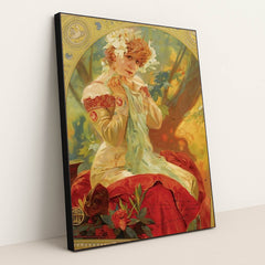 Lefevre-Utile Sarah Bernhardt (1903) by Alphonse Mucha - Black Frame Stretchiez