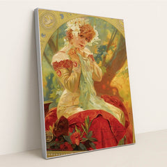 Lefevre-Utile Sarah Bernhardt (1903) by Alphonse Mucha - Silver Frame Stretchiez