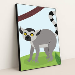 Lemur in Nature by Zulfahmi Al Ridhawi - Black Frame Stretchiez