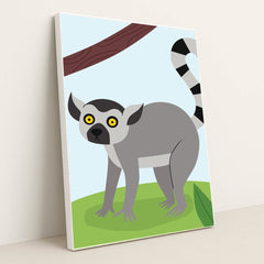 Lemur in Nature by Zulfahmi Al Ridhawi - White Frame Stretchiez