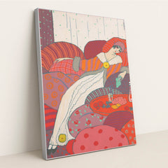 Les Coussins (1912) by Georges Lepape - Silver Frame Stretchiez