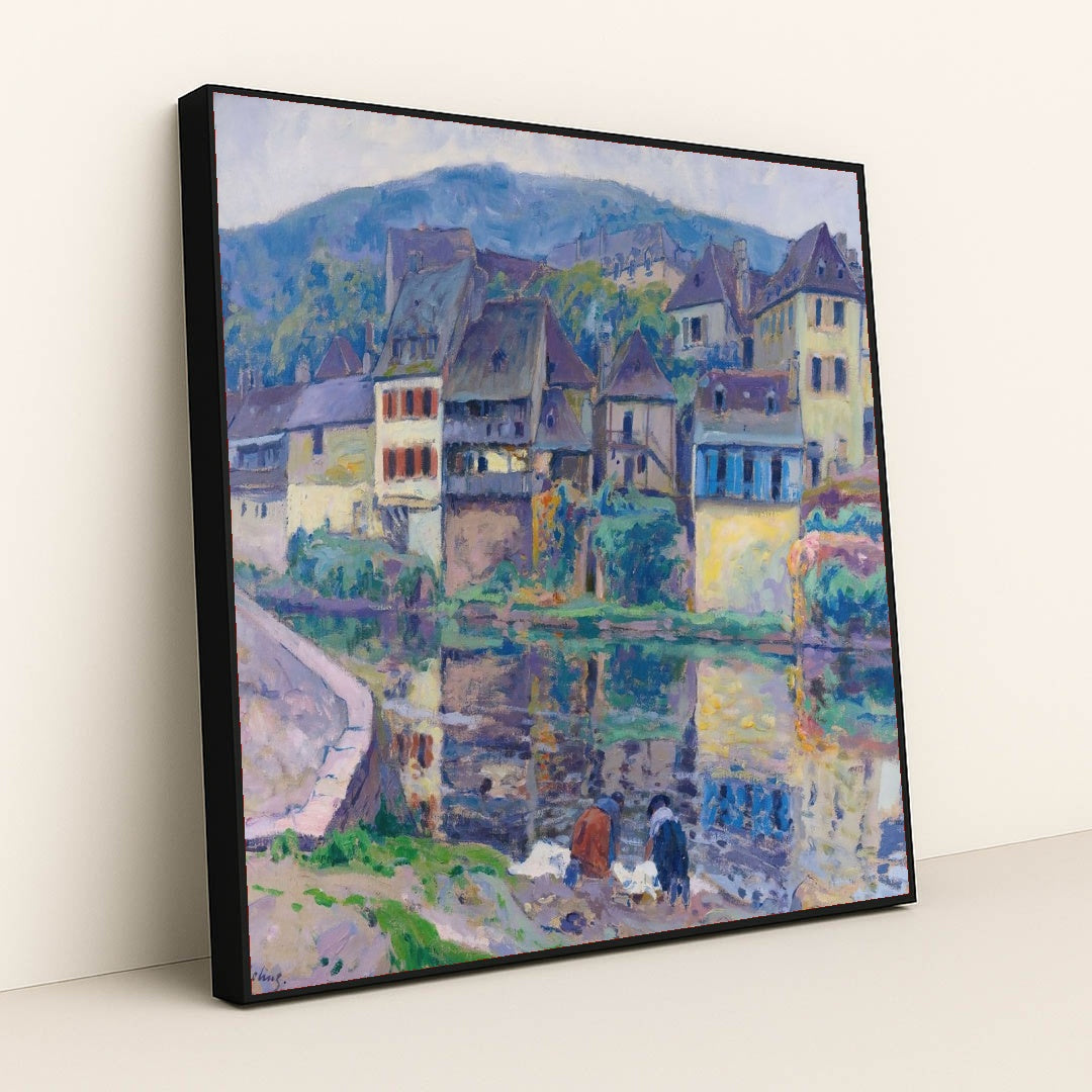 Les Lavandières by Paul Madeline - Black Frame Stretchiez