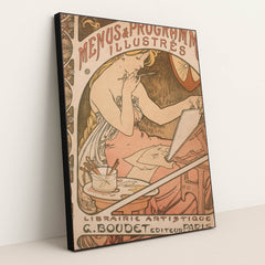 Les Menus and Programmes Illustres by Alphonse Mucha - Black Frame Stretchiez