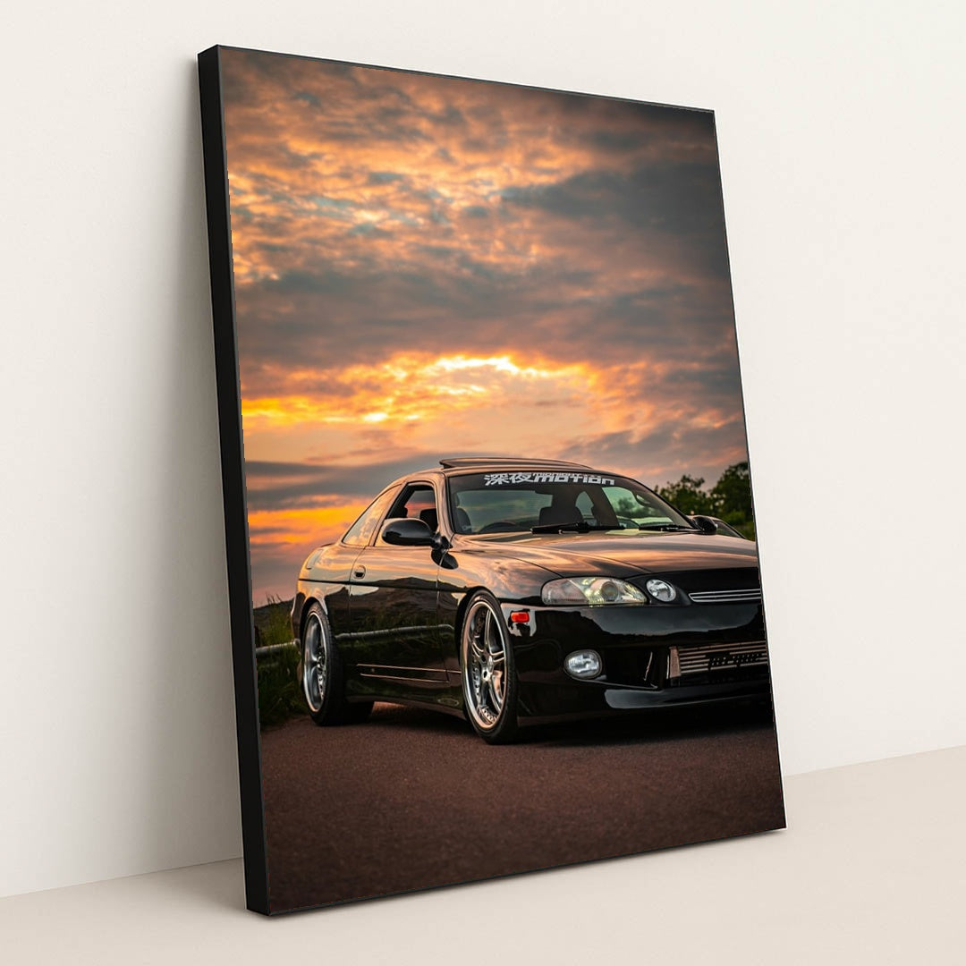 Lexus SC Drift Build at Dusk by Patrik Storm - Black Frame Stretchiez