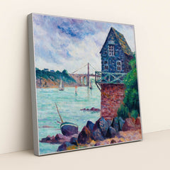 Lézardrieux, Le Pont Suspendu by Maximilien Luce - Silver Frame Stretchiez