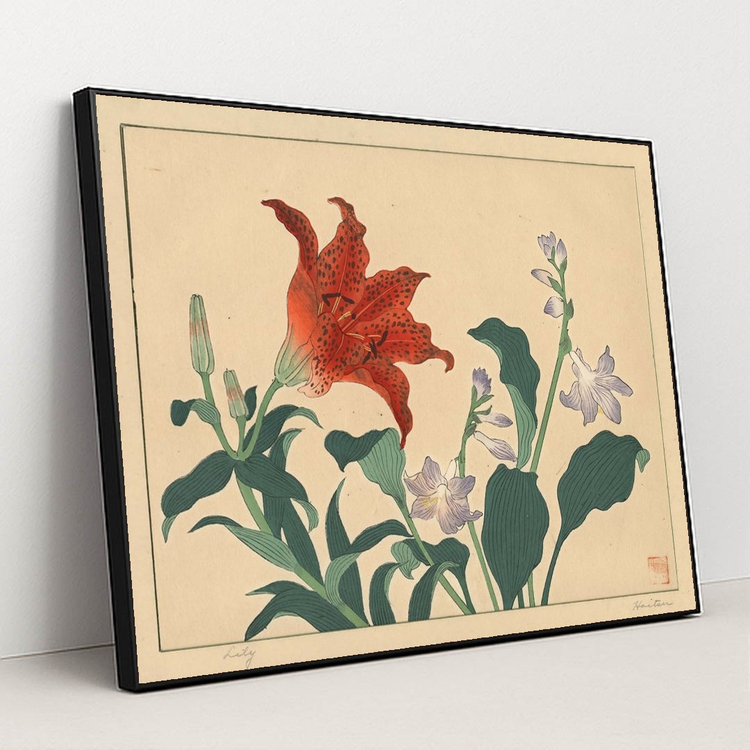 Lily (1920s) by Sakai Hōitsu - Black Frame Stretchiez