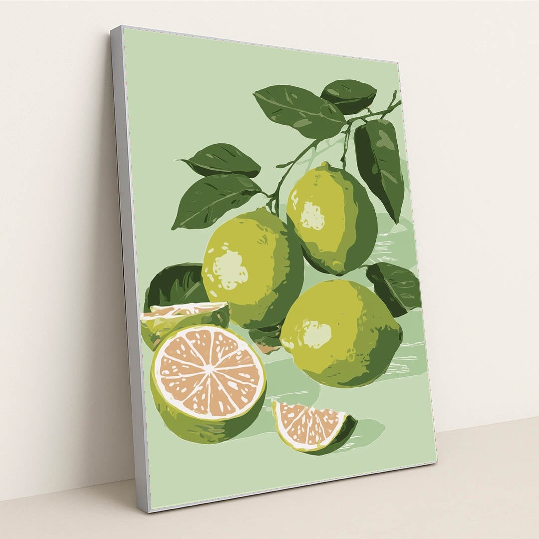 Limes on the Vine by Melissa King - Silver Frame Stretchiez
