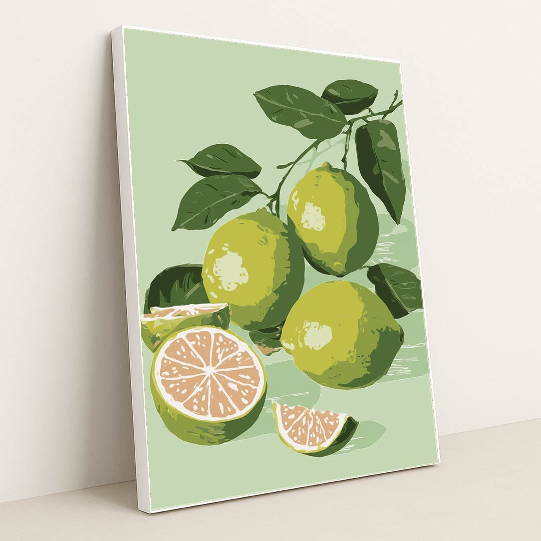 Limes on the Vine by Melissa King - White Frame Stretchiez
