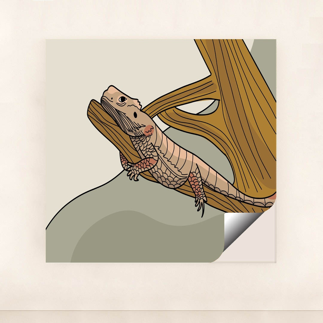 Lizard on a Tree Branch by Vladimira Slyusarenko - Peeliez