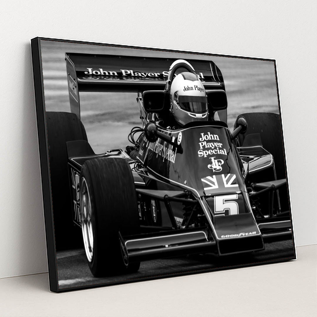 Lotus 72 – John Player Special by Charles Causse - Black Frame Stretchiez