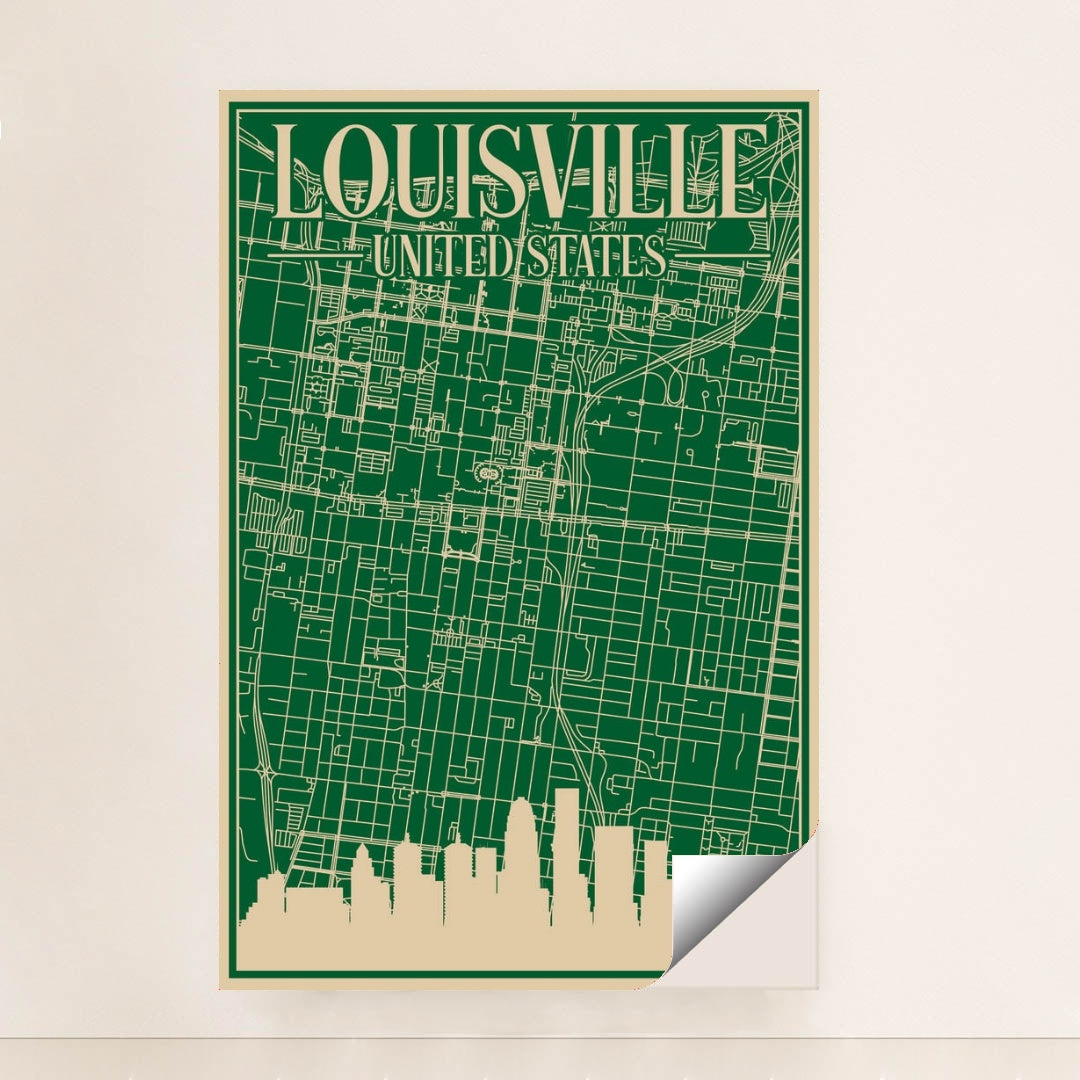 Louisville Downtown Urban Blueprint Map by Anonymous - Peeliez
