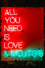 Chris Liverani - Red and green all you need is love and mojitos neon sign photo