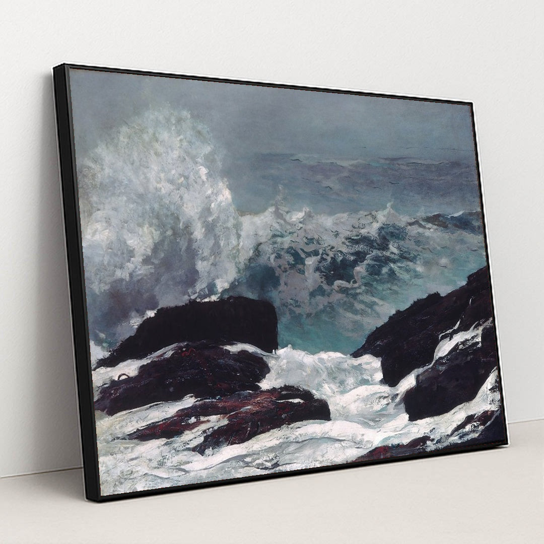 Maine Coast (1896) by Winslow Homer - Black Frame Stretchiez