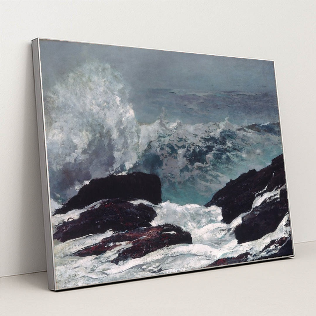 Maine Coast (1896) by Winslow Homer - Silver Frame Stretchiez